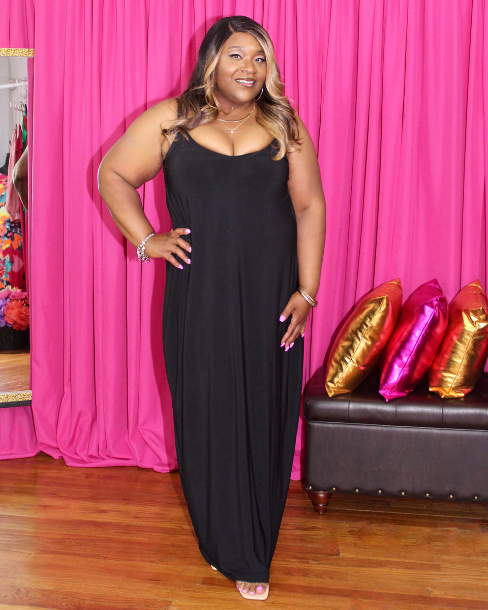 plus size maxi dress Detail Boutique - Basic Maxi Dress - Black