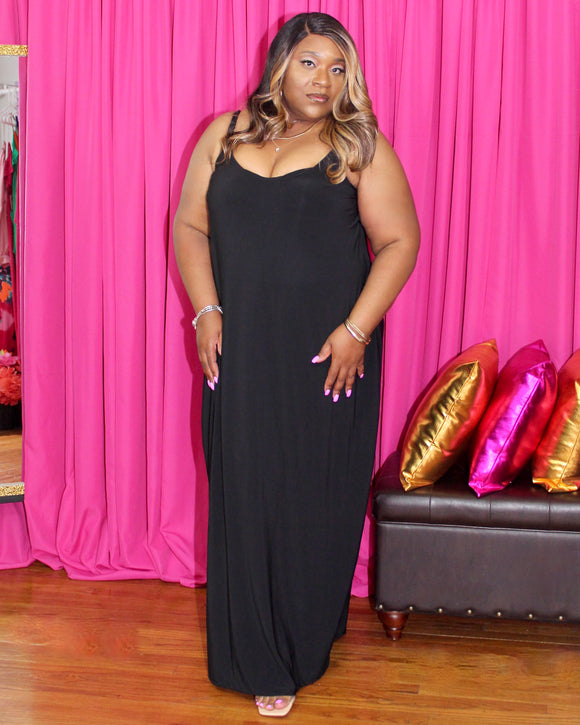 Detail Boutique - Basic Maxi Dress - Black - Plus Size Women Dresses Detail Boutique - Basic Maxi Dress - Black - Plus Size Women Dresses