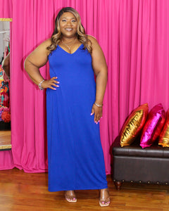 Basic Maxi Dress - Cobalt Blue