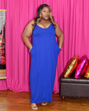 Basic Maxi Dress - Cobalt Blue