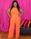 Olivia Ruffled Jumpsuit - Carrot