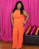 Olivia Ruffled Jumpsuit - Carrot