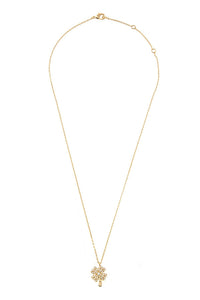 beautiful CZ stone pave clover pendant necklace white/gold dipped.