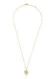 beautiful CZ stone pave clover pendant necklace white/gold dipped.
