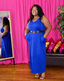 Basic Maxi Dress - Cobalt Blue