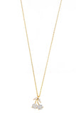 CZ stone cherry pendant necklace white/gold dipped.