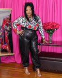 Faux Leather Joggers