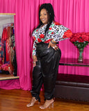 Faux Leather Joggers