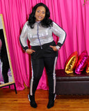 Glam Joggers Suit - Silver