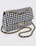 Jessica Houndstooth Shoulder Bag