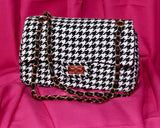 Jessica Houndstooth Shoulder Bag
