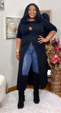 Cross Me Tunic Top - Black