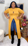 Cross Me Tunic Top - Gold