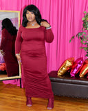 Bonnie Body-Con Dress - Burgundy