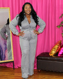 Jessica Houndstooth Jumpsuit