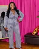 Jessica Houndstooth Jumpsuit
