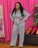 Jessica Houndstooth Jumpsuit