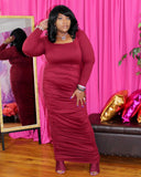 Bonnie Body-Con Dress - Burgundy