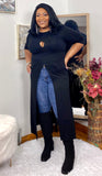 Cross Me Tunic Top - Black