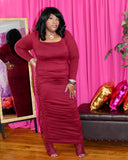 Bonnie Body-Con Dress - Burgundy